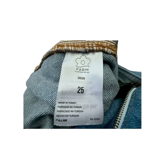 Farm Rio Womens Patchwork Denim Jumpsuit Size 25 Colorblock Design NWT - Picture 8 of 9